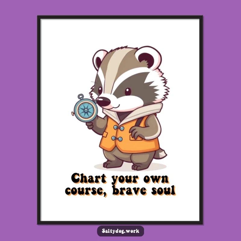 Free Printable Wall Art: Badger Nautical Explorer Adventure Downloadable Art