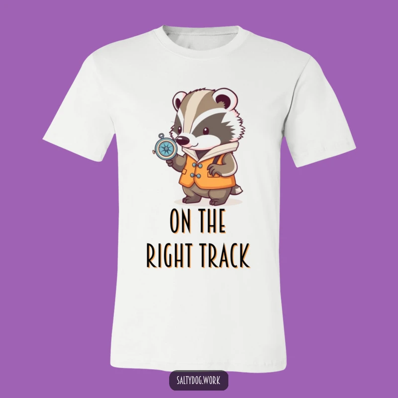 Funny Badger Nautical T-Shirt: Determined Navigator Tee